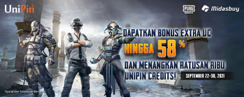Dapatkan Bonus Extra UC hingga 58% dan Menangkan Ratusan Ribu UniPin Credits!